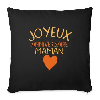 Joyeux anniversaire maman - Housse de coussin décorative 45 x 45 cm - noir - Devant