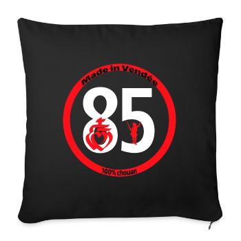 85 , Made in vendée, 100% chouan - Housse de coussin décorative 45 x 45 cm - noir - Devant