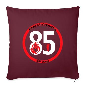 85 , Made in vendée, 100% chouan - Housse de coussin décorative 45 x 45 cm - bordeaux - Devant