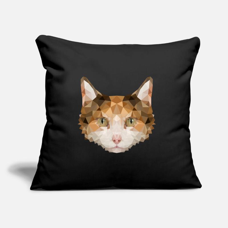 Süße Katze im Polygonstyle miaut eckig kantig Sofakissenbezug 45 x 45 cm