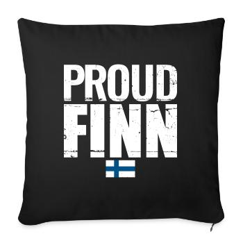 Proud Finn Finnland Finnische Flagge Finne - Sofakissenbezug 45 x 45 cm - Schwarz - Vorne