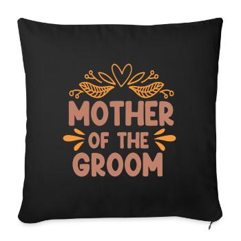 Mère du marié-mariage-mariée - Housse de coussin décorative 45 x 45 cm - noir - Devant