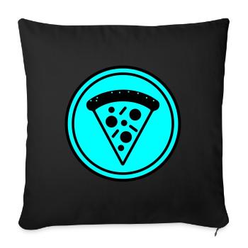 Cercle d'icône de pizza - Housse de coussin décorative 45 x 45 cm - noir - Devant