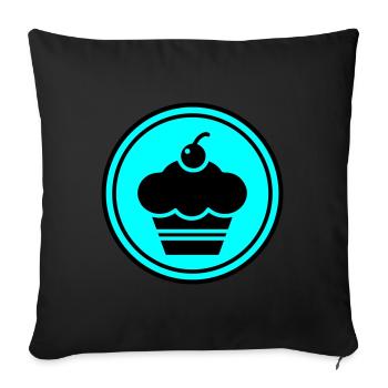 Cupcake silhouette circle - Sofa pillowcase 17,3'' x 17,3'' (45 x 45 cm) - black - Front