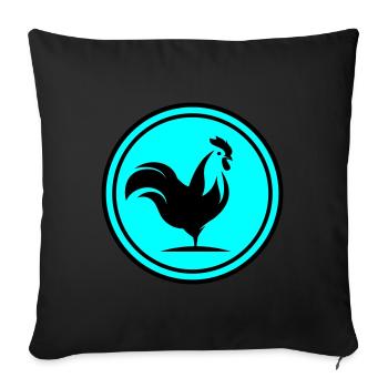 Rooster animal circle - Sofa pillowcase 17,3'' x 17,3'' (45 x 45 cm) - black - Front