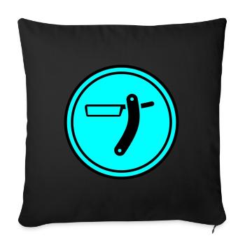 Shaving Barber Circle - Sofa pillowcase 17,3'' x 17,3'' (45 x 45 cm) - black - Front