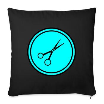 Scissors Barber Circle - Sofa pillowcase 17,3'' x 17,3'' (45 x 45 cm) - black - Front