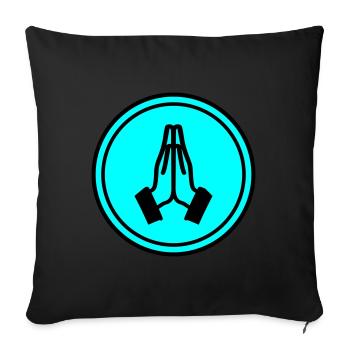 Cercle des mains en prière - Housse de coussin décorative 45 x 45 cm - noir - Devant