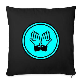 cercle de prière des mains - Housse de coussin décorative 45 x 45 cm - noir - Devant