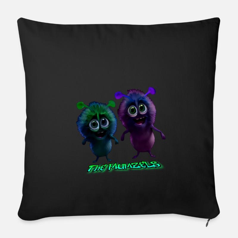 Mumzel Peanut and Chuck - Sofa pillowcase 17,3'' x 17,3'' (45 x 45 cm) - black