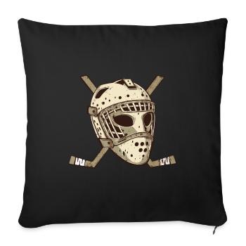 Masque de hockey rétro - Housse de coussin décorative 45 x 45 cm - noir - Devant