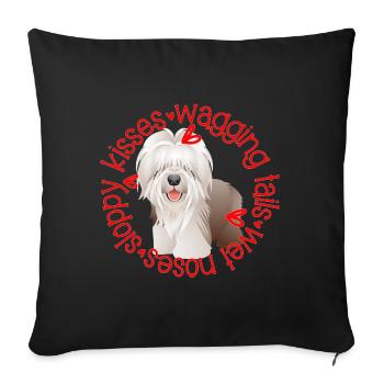Cute Bearded Collie sloppy kisses - Sofa pillowcase 17,3'' x 17,3'' (45 x 45 cm) - black - Front