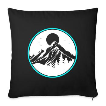 Mountains Nature Mountains Silhouette - Sofa pillowcase 17,3'' x 17,3'' (45 x 45 cm) - black - Front