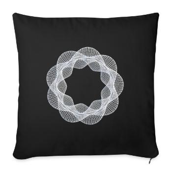 Gedrehter 3D Ring Wireframe Weiß - Sofakissenbezug 45 x 45 cm - Schwarz - Vorne