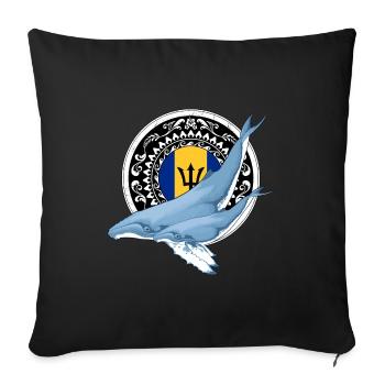 Baleines à bosse de la Barbade - Housse de coussin décorative 45 x 45 cm - noir - Devant