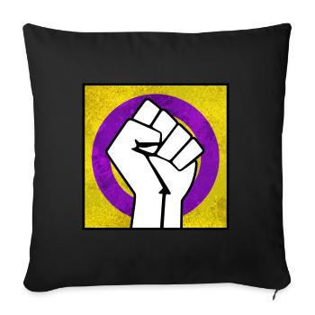 Intersex Pride Faust Aufkleber - Sofakissenbezug 45 x 45 cm - Schwarz - Vorne
