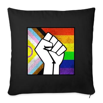 Progress pride Pride Fist sticker - Sofa pillowcase 17,3'' x 17,3'' (45 x 45 cm) - black - Front