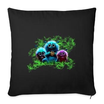 Les Mumzels Green - Housse de coussin décorative 45 x 45 cm - noir - Devant