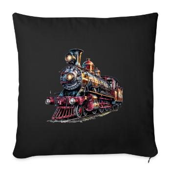 The steam locomotive is a piece of history - Sofa pillowcase 17,3'' x 17,3'' (45 x 45 cm) - black - Front