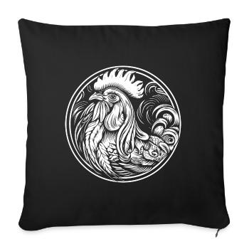 Rooster - Sofa pillowcase 17,3'' x 17,3'' (45 x 45 cm) - black - Front