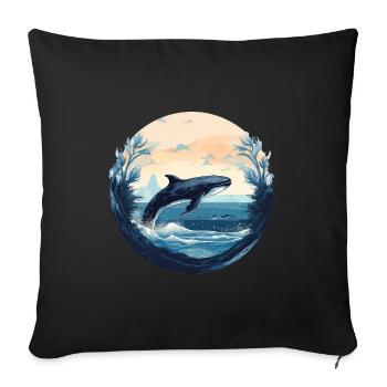 Whale - Sofa pillowcase 17,3'' x 17,3'' (45 x 45 cm) - black - Front