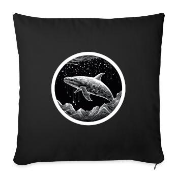 Whale - Sofa pillowcase 17,3'' x 17,3'' (45 x 45 cm) - black - Front