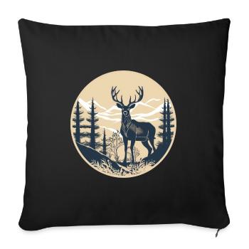 Hirsch - Sofakissenbezug 45 x 45 cm - Schwarz - Vorne