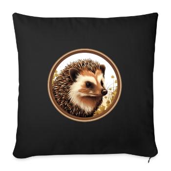 Igel - Sofakissenbezug 45 x 45 cm - Schwarz - Vorne