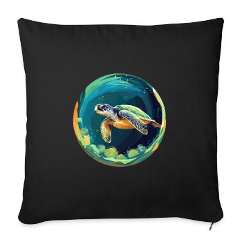 Tortue - Housse de coussin décorative 45 x 45 cm - noir - Devant