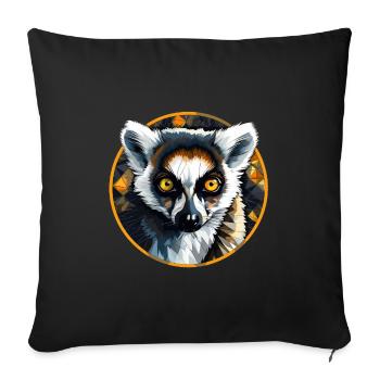 Lémurien - Housse de coussin décorative 45 x 45 cm - noir - Devant