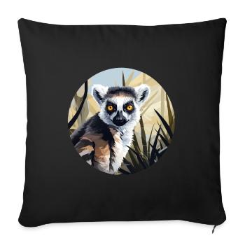 Lémurien - Housse de coussin décorative 45 x 45 cm - noir - Devant