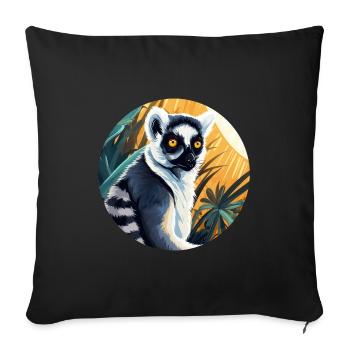 Lémurien - Housse de coussin décorative 45 x 45 cm - noir - Devant
