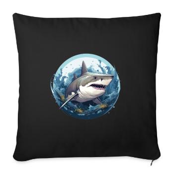 Shark - Sofa pillowcase 17,3'' x 17,3'' (45 x 45 cm) - black - Front