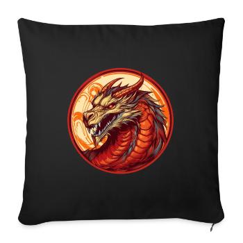 Dragon - Sofa pillowcase 17,3'' x 17,3'' (45 x 45 cm) - black - Front