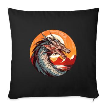 Dragon - Sofa pillowcase 17,3'' x 17,3'' (45 x 45 cm) - black - Front