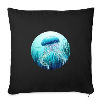 Jellyfish - Sofa pillowcase 17,3'' x 17,3'' (45 x 45 cm) - black - Front