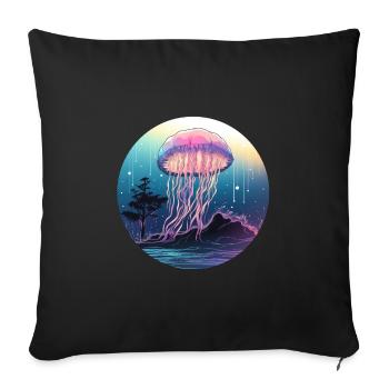 Jellyfish - Sofa pillowcase 17,3'' x 17,3'' (45 x 45 cm) - black - Front