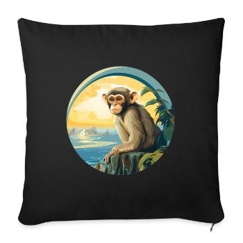 Affe - Sofakissenbezug 45 x 45 cm - Schwarz - Vorne
