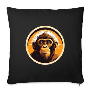 Affe - Sofakissenbezug 45 x 45 cm - Schwarz - Vorne