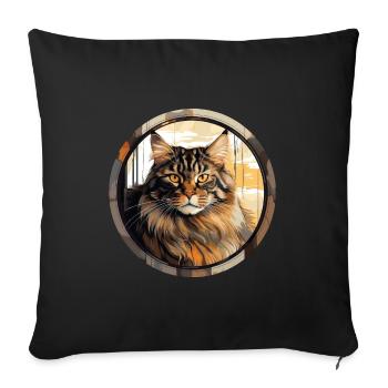 Maine Coon Cat - Sofa pillowcase 17,3'' x 17,3'' (45 x 45 cm) - black - Front