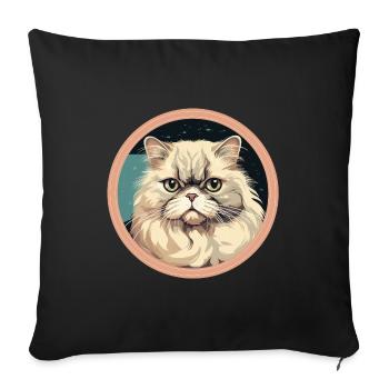 Persian cat - Sofa pillowcase 17,3'' x 17,3'' (45 x 45 cm) - black - Front