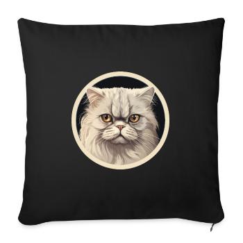 Persian cat - Sofa pillowcase 17,3'' x 17,3'' (45 x 45 cm) - black - Front
