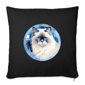 Ragdoll Cat - Sofa pillowcase 17,3'' x 17,3'' (45 x 45 cm) - black - Front