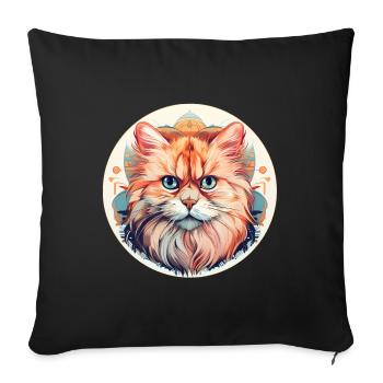 Persian cat - Sofa pillowcase 17,3'' x 17,3'' (45 x 45 cm) - black - Front