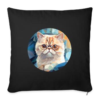 Exotische Kurzhaarkatze - Sofakissenbezug 45 x 45 cm - Schwarz - Vorne