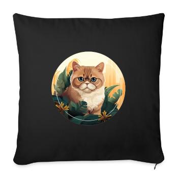 Exotische Kurzhaarkatze - Sofakissenbezug 45 x 45 cm - Schwarz - Vorne