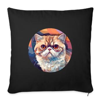 Exotische Kurzhaarkatze - Sofakissenbezug 45 x 45 cm - Schwarz - Vorne