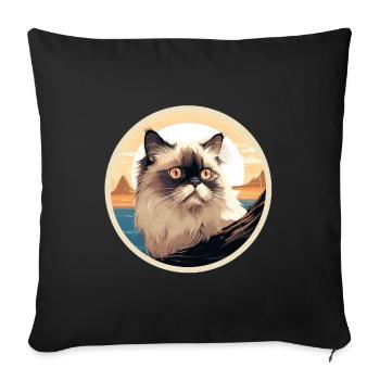Himalayan cat - Sofa pillowcase 17,3'' x 17,3'' (45 x 45 cm) - black - Front