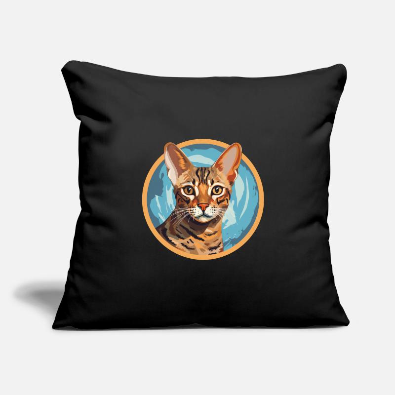 Chat Ocicat Housse de coussin décorative 45 x 45 cm