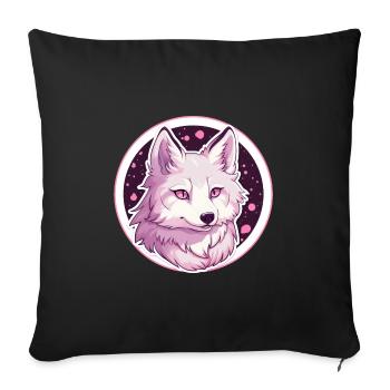 Wolf Anime - Sofa pillowcase 17,3'' x 17,3'' (45 x 45 cm) - black - Front